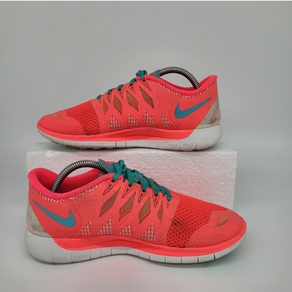 Nike Free 5.0 Hyper Punch Cyan Orange Women's Running Shoes Size 7.5 - Picture 4 of 8